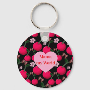 Llavero Mamá personalizada linda Mi Mundo Floral Corazón C
