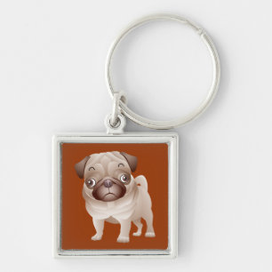 Llavero Mamá Pug Adorable Cachorro Perro Dibujos Animados