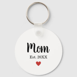 Llavero Mamá Simple Est. Personalizado del Corazón Pequeño