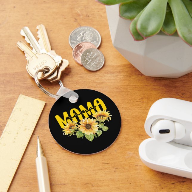 Llavero Mama Sunflower Sunshine - Alegre diseño floral (Escritorio )