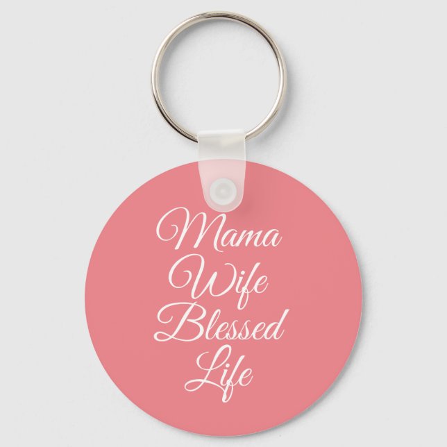 Llavero Mama Wife Blessed Life Keychain (Anverso)