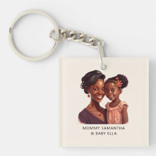 Llavero Mamá y hija negras personalizadas (10)