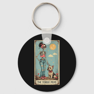 Llavero Mamá Yorkie Esqueleto Divertido Carta Tarot Hallow