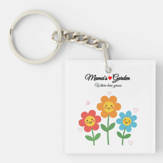 Llavero  Mama's Garden Where Love Grows | Floral Typograph