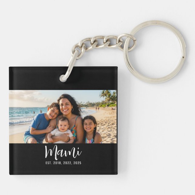 Llavero Mami Established Modern Script Photo (Atrás)