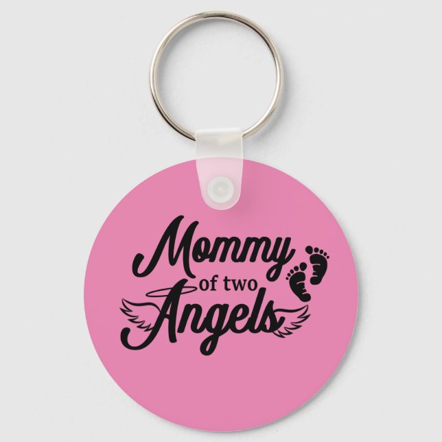 Llavero Mami of Two Angels Twins Keychain (Anverso)