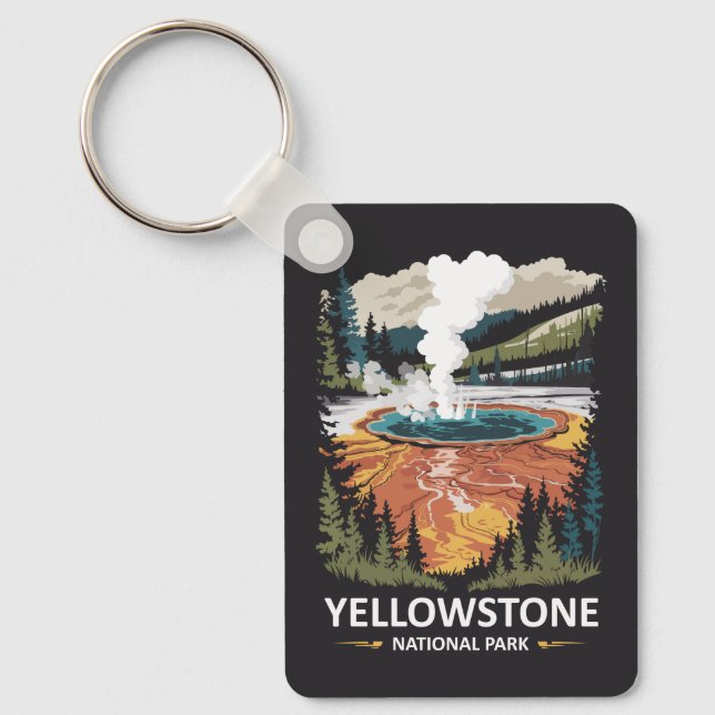 Llavero Manantial de Yellowstone Parque Nacional  (Anverso)