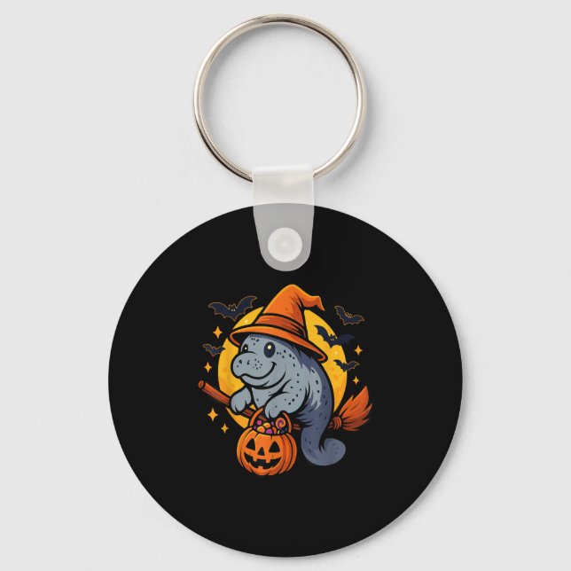 Llavero Manatee Witch Hat Pumpkin Halloween Soky Season  (Anverso)