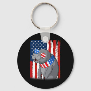 Llavero Manatí Usa América Bandera Patriótico Manatí 4 De