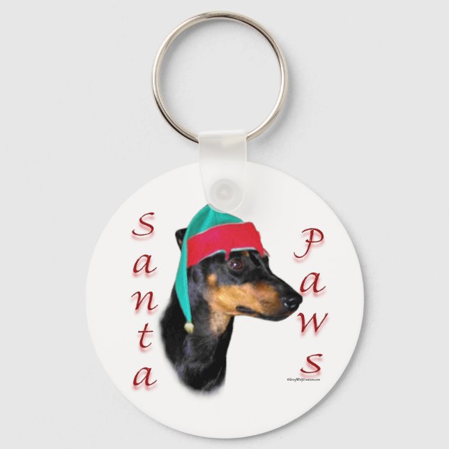 Llavero Manchester Terrier Santa Paws (Anverso)