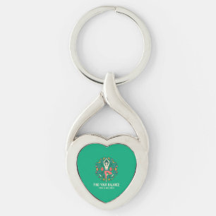 Llavero Mandal del Árbol de la Postura de Yoga y Bienestar
