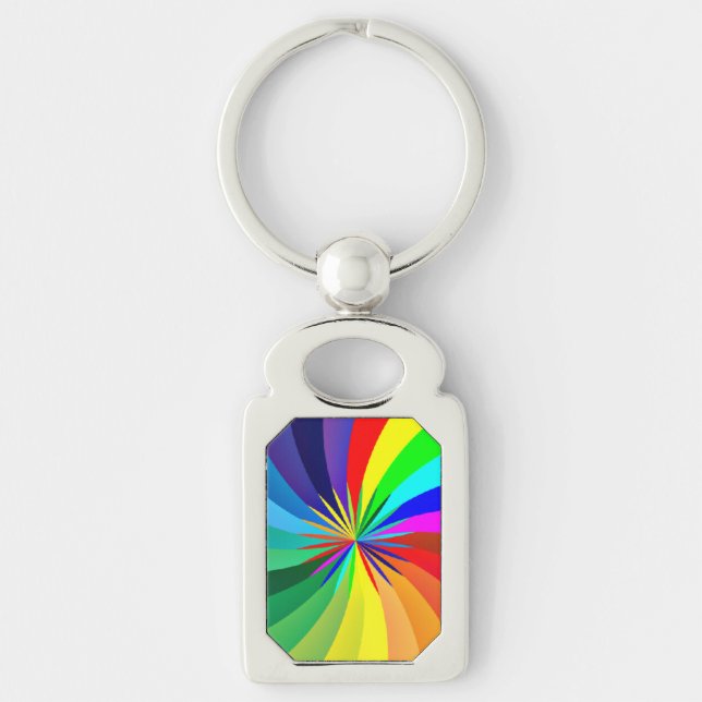 Llavero Mandala-46556 de color arcoiris (Anverso)