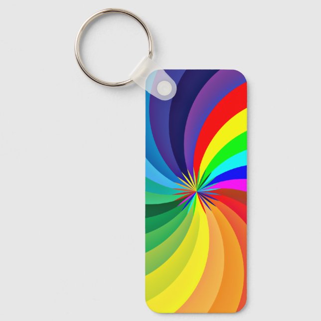 Llavero Mandala-46556 de color arcoiris (Anverso)