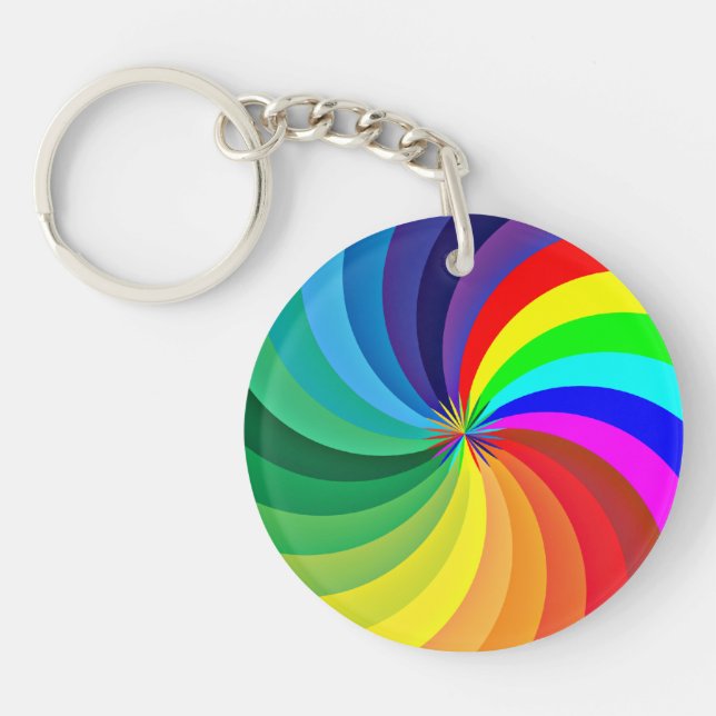 Llavero Mandala-46556 de color arcoiris (Frente)