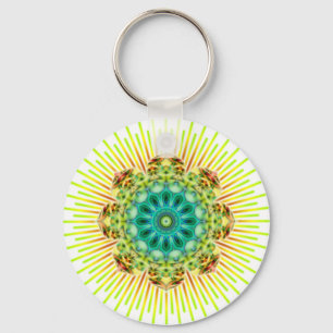 Llavero Mandala amarillo verde hacer su propio fondo