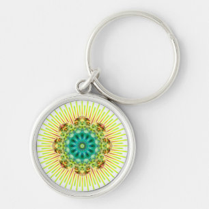 Llavero Mandala amarillo verde hacer su propio fondo