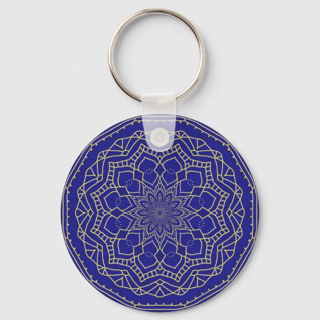 Llavero Mandala azul (Anverso)