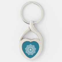 Mandala Blanca sobre Fondo Azul