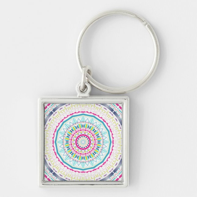 Llavero mandala colorida (Frente)