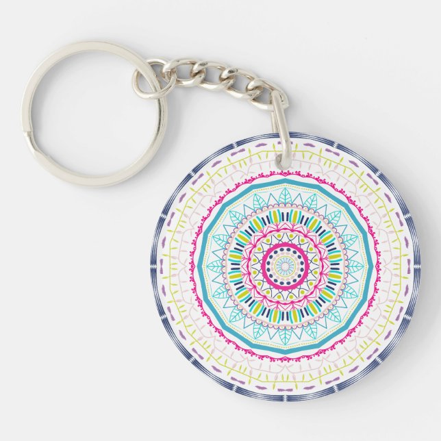 Llavero mandala colorida (Frente)