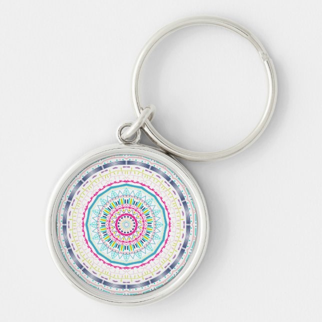 Llavero mandala colorida (Frente)