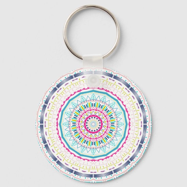 Llavero mandala colorida (Anverso)