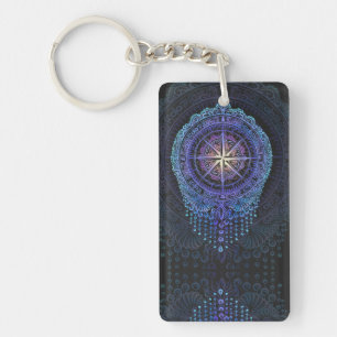 Llavero Mandala de brújula celeste