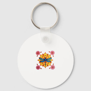 Llavero Mandala de insectos de geometría sagrada psicodéli
