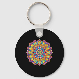 Llavero Mandalá de Loto Boho Meditación Yoga 