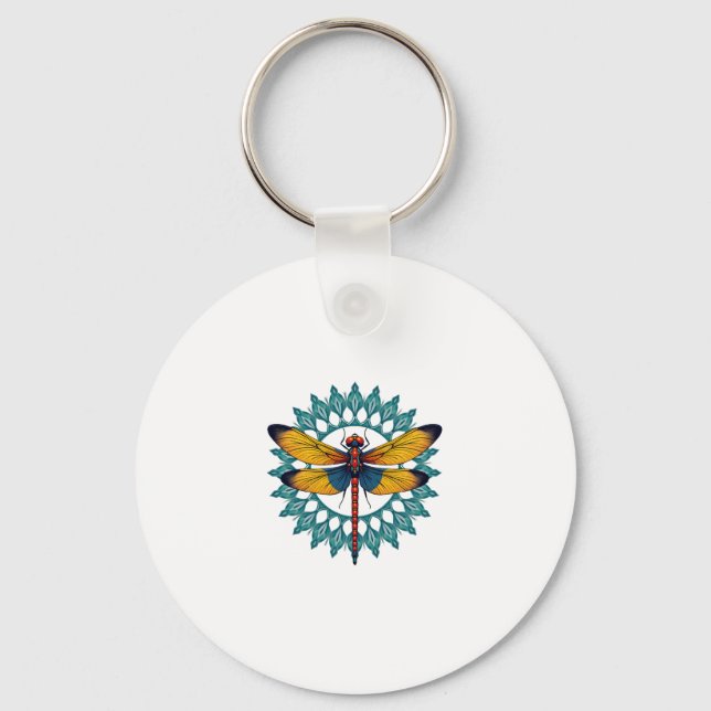Llavero Mandala Dragonfly - Lotus Flower Insect Lover Ento (Anverso)