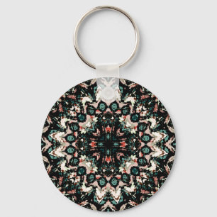 Llavero Mandala. El color blanco, verde y beige de la deco