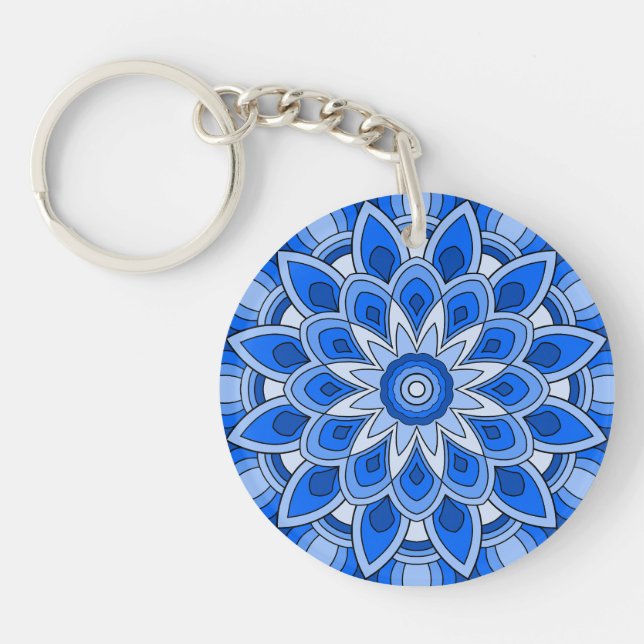 Llavero Mandala en azul (Frente)