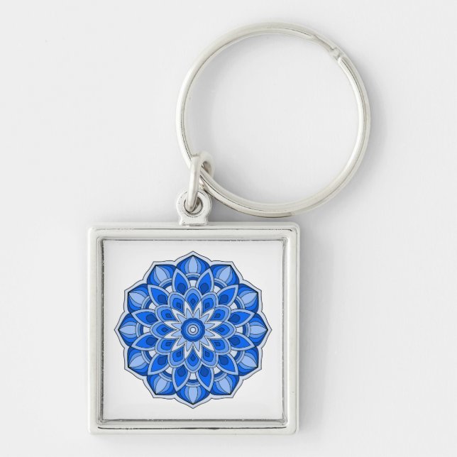 Llavero Mandala en azul (Frente)
