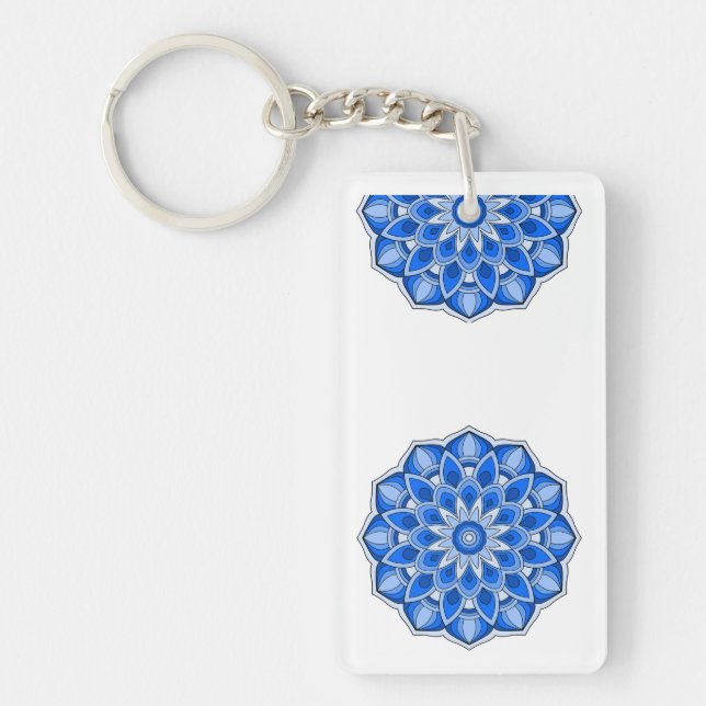 Llavero Mandala en azul (Frente)