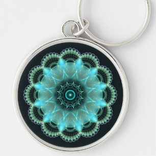 Llavero Mandala fractal de estrella brillante