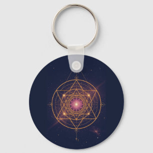 Llavero Mandala Luminoso de Armonía Dorada