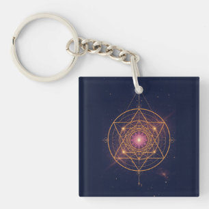 Llavero Mandala Luminoso de Armonía Dorada