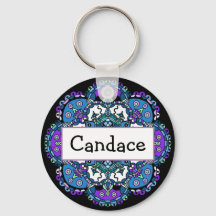 Mandala Magnet con nombre personalizado morado y a