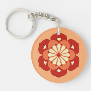 Llavero Mandala, Naranja Pastel y mandarín