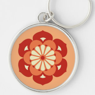 Llavero Mandala, Naranja Pastel y mandarín