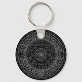 Llavero Mandala negra redonda v3