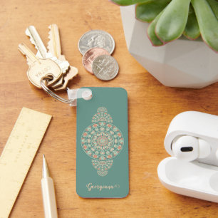 Llavero Mandala ornamental personalizada de sabios y arena