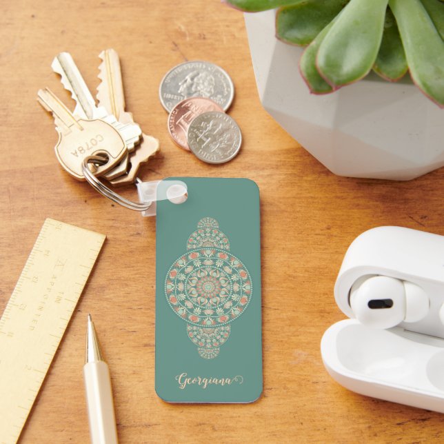 Llavero Mandala ornamental personalizada de sabios y arena (Escritorio )