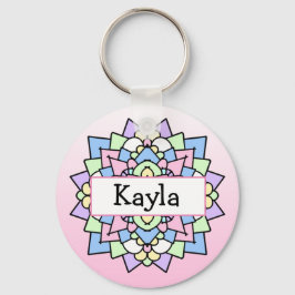 Llavero Mandala rosa y morado bonito
