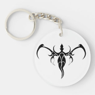 Llavero Mándala Tribal Ornamental de Elefante en Blanco y 