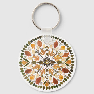 Llavero Mandalala de Flor Prensada Floral Botánico de Otoñ