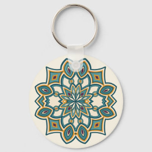 Llavero Mandalas de Flor Teal