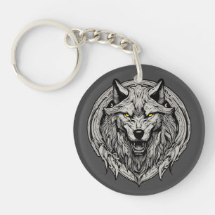 Llavero Mandalas del Lobo Feroz: Símbolo de Fuerza