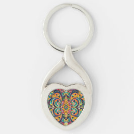 Llavero Mandalas Sinfonía de Color – Floral Psicodélico Au