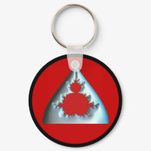 Mandelbrot Plateado Gradiente En Círculo Rojo